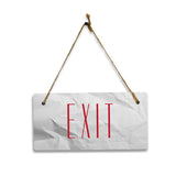 Exit 5" x 10" Hanging Wall or Door Sign | Rustic Twine | Signs for Home and Business