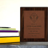 Church and Religion Theme, Black Wood Frame Customizable Leatherette Award Plaque | Easel Mount Option | Recognition of Achievement and Service Personalizable Plaques
