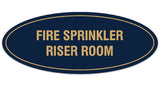Signs ByLITA Oval FIRE SPRINKLER RISER ROOM Sign - Laser-Engraved Lettering | Durable ABS Plastic | Vibrant Colors | Powerful Foam Tape