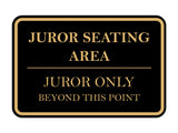 Signs ByLITA Classic Framed Juror Seating Area. Juror Only Beyond This Point Door or Wall Sign Durable ABS Plastic | Laser Engraved | Easy Installation | Courtroom