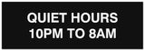 Signs ByLITA Basic Quiet Hours 10pm to 8am Sign - Laser-Engraved Lettering | Durable ABS Plastic | Vibrant Colors | Powerful Foam Tape