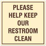 Signs ByLITA Square Please Help Keep Our Restroom Clean Sign - Easy Installation | Durable Material