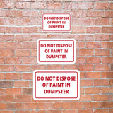 Classic Framed Plus Do Not Dispose Of Paint In Dumpster Door or Wall Sign | Health & Office Signage