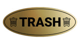 Signs ByLITA Oval Trash Sign - Laser-Engraved Lettering | Durable ABS Plastic | Vibrant Colors | Powerful Foam Tape