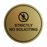 Circle Strictly No Soliciting Wall or Door Sign