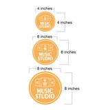 Circle Plus Music Studio Wall or Door Sign | Easy Installation | Business & Studio Signage