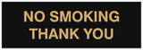 Signs ByLITA Basic No Smoking Thank You Sign - Laser-Engraved Lettering | Durable ABS Plastic | Vibrant Colors | Powerful Foam Tape