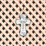 Let your steadfast love, O Lord, be upon us, even as we hope in you. Psalm 33:22 11.5" x 8" Cross Hanging Sign | Rustic Twine | Inspiring Religious Bible Decor