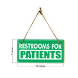 Restrooms For Patients 5x10 Hanging Plus Wall or Door Sign | Rustic Twine | Doctor and Hospital