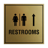 Square Restrooms Up Arrow Wall or Door Sign