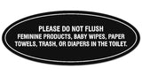 Signs ByLITA Oval Please do not flush etiquette Sign - Durable Material | Easy Installation