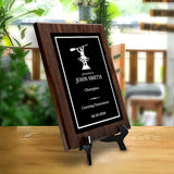Canoeing Customizable Wooden Award Plaque | Easel Mount Option | Achievement and Recognition Personalizable Plaques | Sports Award