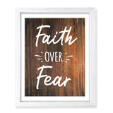 Designs ByLITA Faith Over Fear, Wall Print Art | Religious Home Decor (Unframed or Framed)