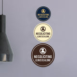 Circle No Soliciting Leave Us Alone Wall or Door Sign