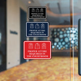 Signs ByLITA Classic Framed Proper Attire Required in Courtroom Door or Wall Sign Durable ABS Plastic | Laser Engraved | Easy Installation | Courtroom