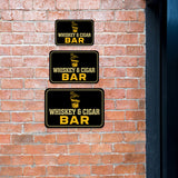 Classic Framed Plus Whiskey & Cigar Bar Wall or Door Sign | Funny Home Decor