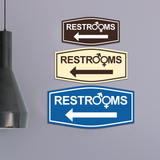 Fancy Restrooms Left Arrow (Gender Symbols) Wall or Door Sign