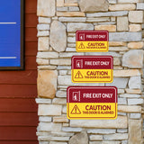 Classic Framed Plus Fire Exit Only Caution This Door Is Alarmed Wall or Door Sign | Health & Safety Warning Signage