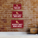 Classic Framed Plus Respect Quiet Work Areas Wall or Door Sign | Office Education and Library