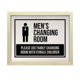 Designs ByLITA Men's Changing Room Please Use Family Changing Room With Female Children, Wall Print Art | Retail Store Decoration (Unframed or Framed)
