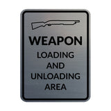 Signs ByLITA Portrait Round Weapon Loading And Unloading Area Door or Wall Sign | Gun Range Safety Warning Signs
