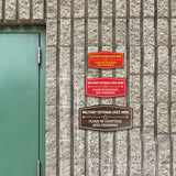 Signs ByLITA Fancy Military Veteran Lives Here Please Be Courteous With Fireworks Easy Installation | Honor Veterans with Military Signs | US Pride | Businesses and Homes Wall or Door Sign