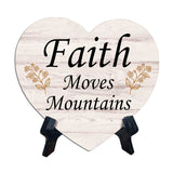 Reflective Religious Quote Signs Heart Table Sign with Acrylic Stand (6x5")