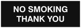 Signs ByLITA Basic No Smoking Thank You Sign - Laser-Engraved Lettering | Durable ABS Plastic | Vibrant Colors | Powerful Foam Tape