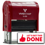 Vivid Stamp Let's Get This Done Self-Inking Rubber Stamps Teachers And Schools | Motivational Stamps For Children | Re-inkable Ink Pad