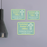Classic Framed Plus Assistant Pastor’s Office – Guided By Purpose, Led By Heart Door or Wall Sign | Church and Place of Worship Signs