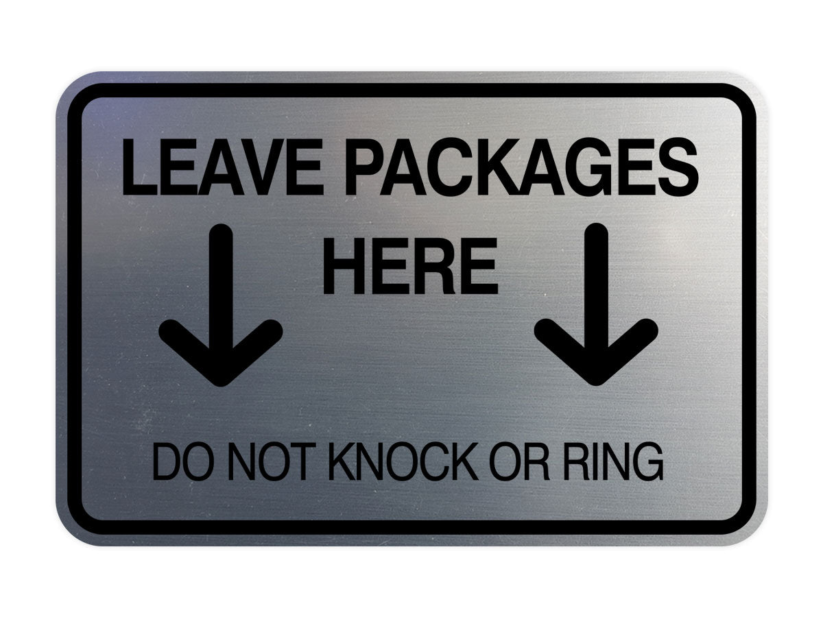Signs ByLITA Classic Framed Leave Packages Here Do not Knock or Ring Entrance Wall or Door Sign