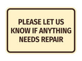 Signs ByLITA Classic Framed Please Let Us Know If Anything Needs Repair Door or Wall Sign | Eco-Friendly Home Signs