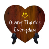Giving Thanks Everyday Heart Table Sign with Acrylic Stand (6x5") | Religious Home Decor