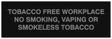 Signs ByLITA Basic Tobacco Free Workplace No smoking, vaping or smokeless tobacco Sign - Laser-Engraved Lettering | Durable ABS Plastic | Vibrant Colors | Powerful Foam Tape