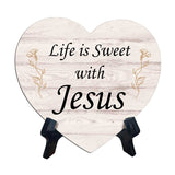 Reflective Religious Quote Signs Heart Table Sign with Acrylic Stand (6x5")