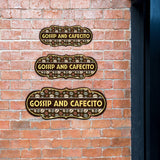 Designer Plus Gossip and Cafecito Door or Wall Sign | Funny Spanish Signs For Stores & Businesses