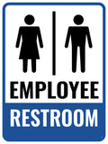 Portrait Round Plus Employee Restroom Wall or Door Sign | Office & Workspace Bathroom Signage
