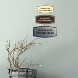 Signs ByLITA Fancy Please Keep Kitchen Clean Sign - Kitchen Signs | Durable Material | Cleaning Reminder | Easy Installation Wall or Door Sign