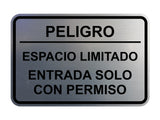 Signs ByLITA Classic Framed Peligro Espacio Limitado- Entrada solo con permiso Door or Wall Sign Easy Installation | Health And Safety | Building And Hospitality