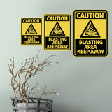 Portrait Round Plus Caution Blasting Area Keep Away Wall or Door Sign | Health And Safety Signage