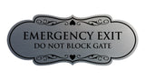 Signs ByLITA Designer Emergency Exit Do Not Block Gate Wall or Door Sign
