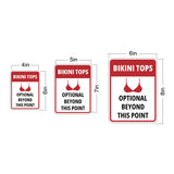 Portrait Round Plus Bikini Tops Optional Beyond This Point Wall or Door Sign | Funny Naughty Decor