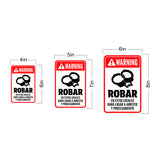 Portrait Round Plus Robar En Estos Locales Dará Lugar a Arresto y Procesamiento Wall or Door Sign | Spanish Shoplifting Retailer Signage