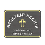 Classic Framed Plus Assistant Pastor – Faith In Action, Serving With Love Door or Wall Sign | Church and Place of Worship Signs