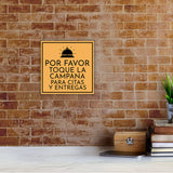 Square Plus Por Favor Toque La Campana Para Citas y Entregas Wall or Door Sign | Spanish | Health & Safety Warehouse Business Signage