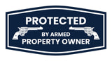 Fancy Protected by Armed Property Owner .45 Wall or Door Sign