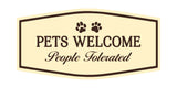 Signs ByLITA Fancy Pets Welcome People Tolerated Pets Decoration Wall or Door Sign