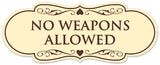 Signs ByLITA Designer No Weapons Allowed Sign - Easy Installation | Durable Wall or Door Sign
