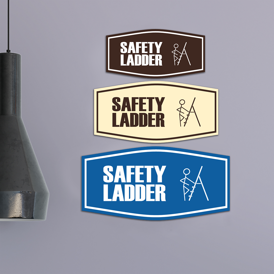Fancy Safety Ladder Wall or Door Sign