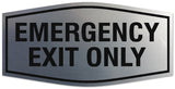 Signs ByLITA Fancy Emergency exit only Sign - Laser-Engraved Lettering | Durable ABS Plastic | Vibrant Colors | Powerful Foam Tape Wall or Door Sign